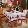 Christmas Rectangle Table Cloth for Farmhouse Dining Room Christmas Decoration Reusable Tablecloth for Wedding Party Table Decor