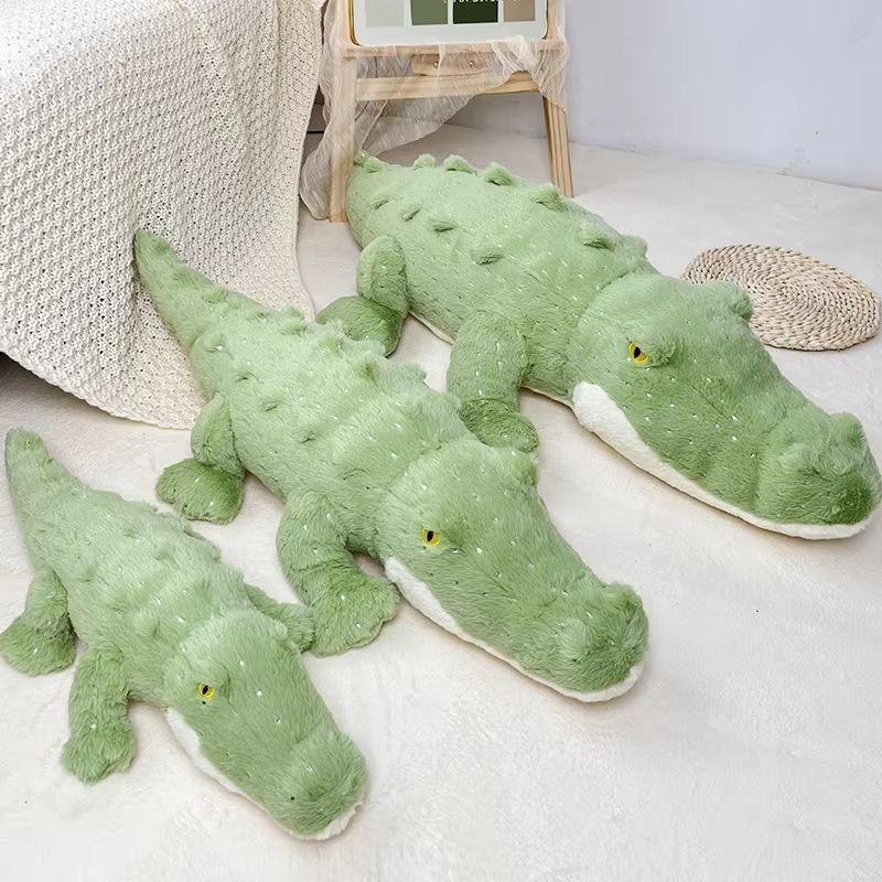 Favorite Toy Unisex Kids Green 55-115Cm Big Soft Crocodile Plush Toy Fluffy Full Stuffed Animal Pillow Jungle Giant Alligator Sofa Cushion Kids Birthday