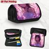 1pc Fox Girl Themed Large Capacity Double Layer Flip Pencil Case with Zipper Closure - Suitable For, Office & Travel, Cute Fox Girl Design Pencil Hold