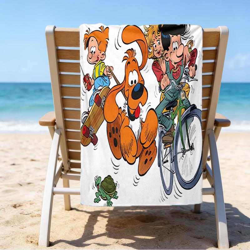 Custom Name Beach Towel Kiss Boule Adventure Beach Towel, Soft Microfiber, Gift for Her/Him, Birthday, for Pool, Beach, Travel, Fan gifts