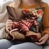 1pc Cartoon Mouse Pattern Pillowcase, Fun Quirky Animal Illustration Cushion Cover, Zipper Closure - Machine Washable - Suitable for Living Room Sofa