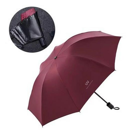 UV Umbrella: Sturdy 8-Rib, Manual Folding Dual-Use Sun & Windproof Parasol with Ultraviolet Protection.