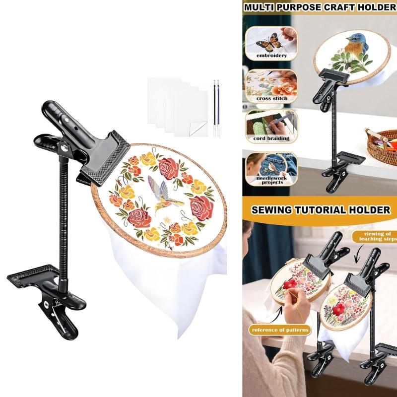 Adjustable 360 Degree Rotating Embroidery Stand With Sturdy Metal Frame And Foldable Designs For Easy Storage