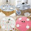 40-44 In PVC Tablecloths Wood Grain Elastic Waterproof Table Covers Oil Proof Dirt Resistant Small Round Tablecloth Thanksgiving
