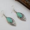 Customized Bohemian Turquoise Leaf Dangle Earrings