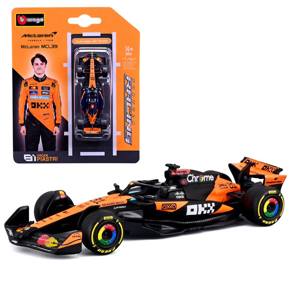 1:64 F1 Model McLaren F1 2025 MCL39 4# Lando Norris 81# Oscar Piastri Model Collection Race Diecast Car (MCL39 81#)