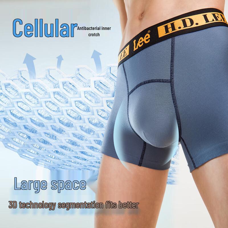 Lee Herren Reine Baumwolle 10A Antibakterielle Boxershorts mit Maulbeerseidenzwickel