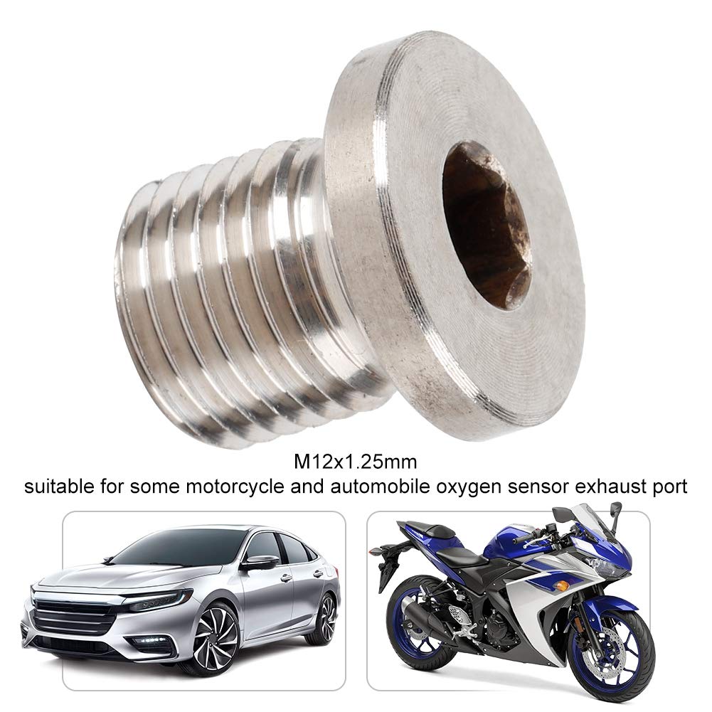 Oxygen Blanking Plug, M12x1.25mm Oxygen O2 Sensor Blanking Plug Cap Oxygen Sensor Exhaust Plug