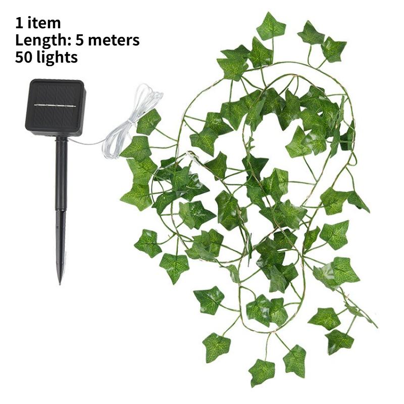 1 Itme Light String LED Rattan Lamp Gold Foil Copper Wire Light Restaurant Desktop Decor Simulated Ivy Green Leaf Vine Light