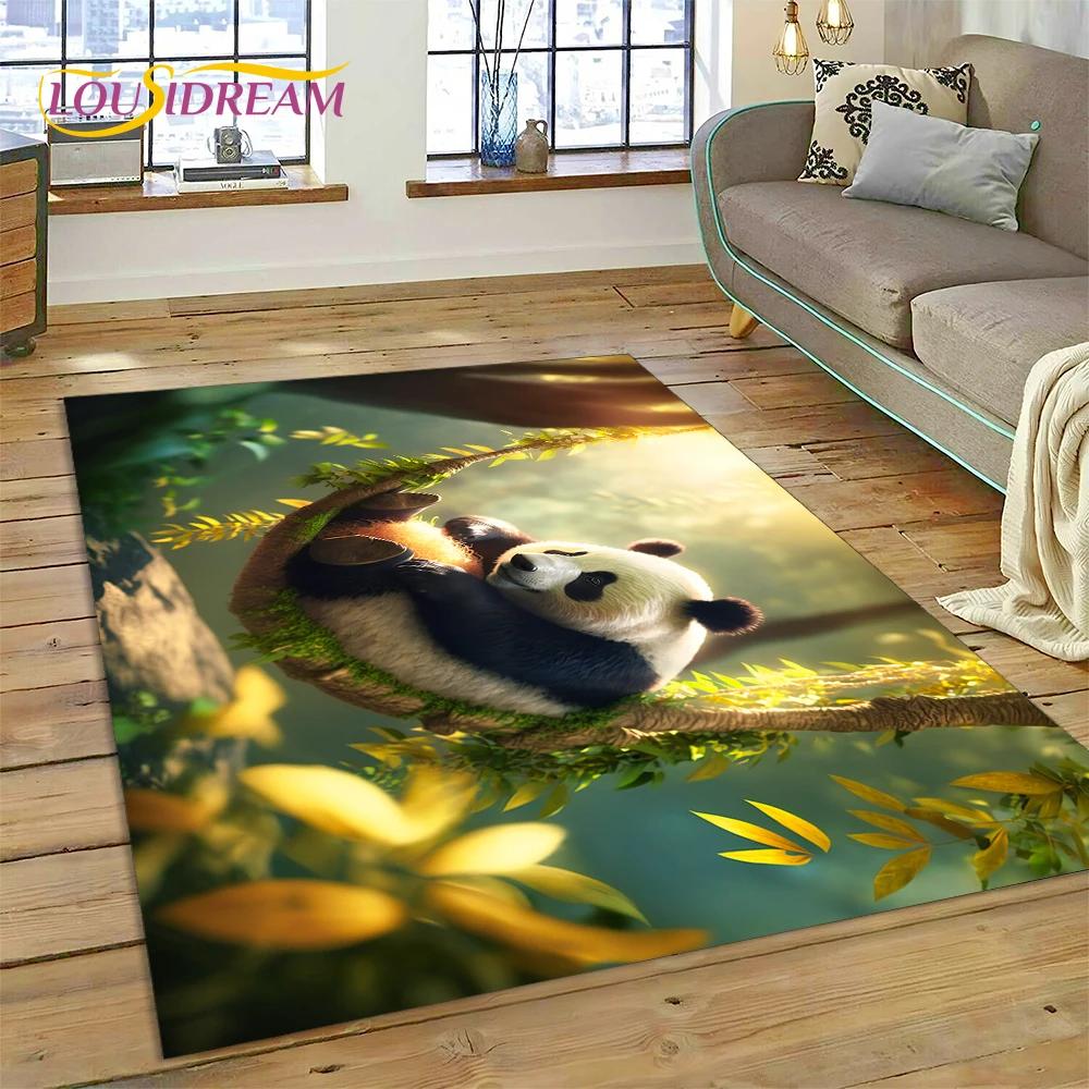 Cartoon Cute Panda Dream Animal 3D Rug Carpet for Living Room Bedroom Decor,Floor Mat Non-slip Decoration for Sofa Doormat Gift