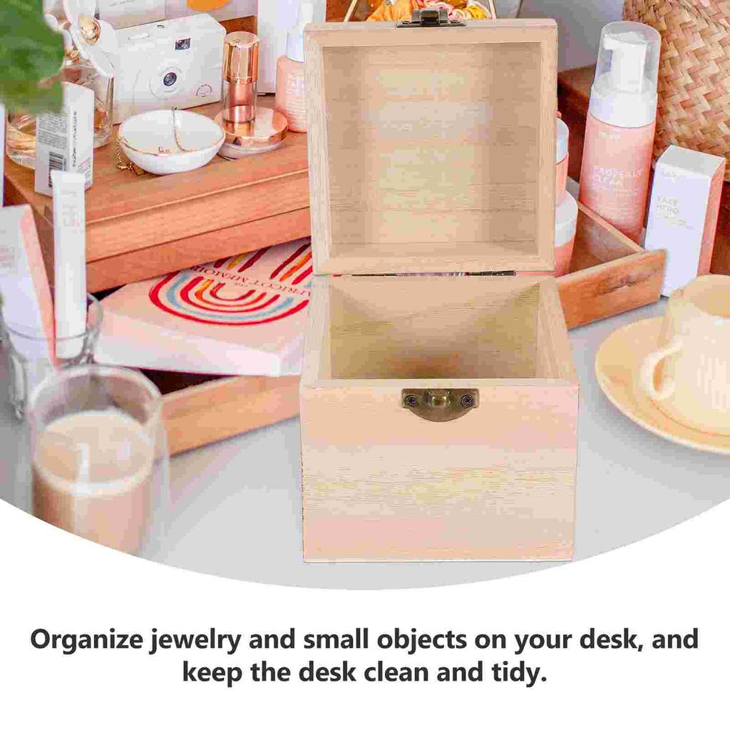 Wooden Storage Box Retro Decor Gift Jewelry Boxes Cord Ring for Packaging Candy Child
