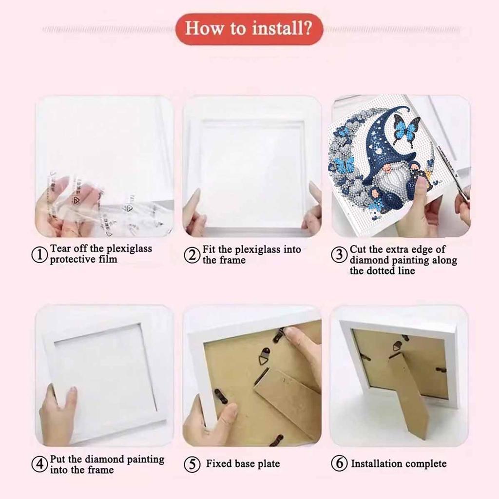 DIY Diamond Painting Kit with Frame,Old Man Full Circle Mosaic 5D DIY Cross Stitch Kit Home Decoration with Frame, Handicraft Hobby Collection