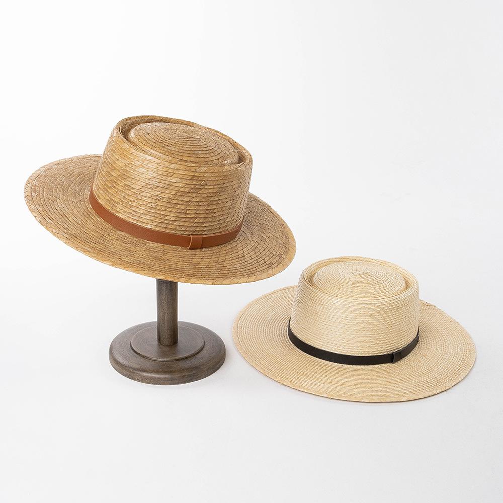 Belt decoration, hand woven large eave circular top, sunflower leaf grass hat, outdoor sun protection and shading grass hat