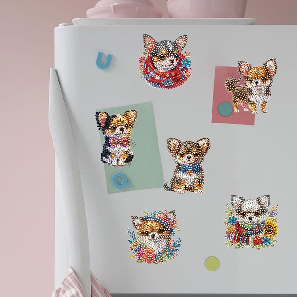 6 Stück Acryl Diamantmalerei Kühlschrankmagnete DIY Diamantmalerei Magnete Set für Kühlschrank Briefkasten Deko