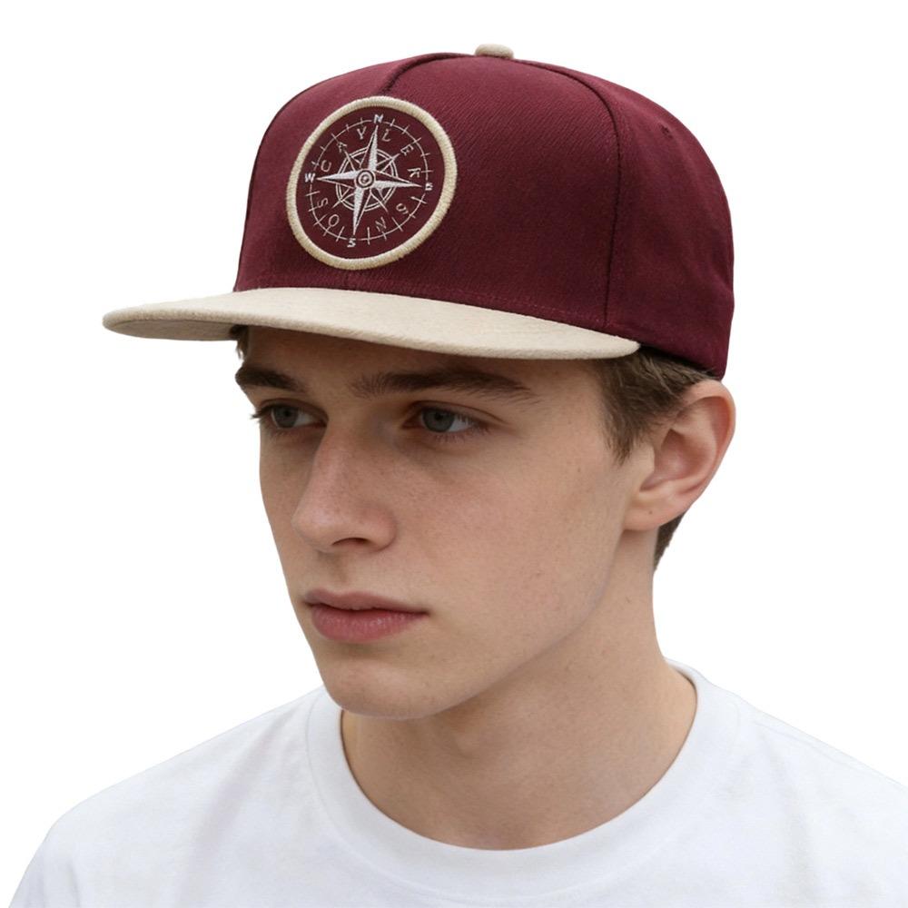 

Embroidery Hip Hop Hat Cool Snapback Hat Casual Baseball Cap for Men Women вина червоного кольору