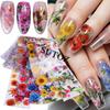 Manicure Starry Sky Paper: 10 Sheets of Colorful Flowers - Rose, Sunflower, Spring & Summer Nature Design