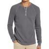 Spring Autumn Long Sleeve Tshirt Men Fashion Henry Collar Solid Color Casual Pullover Tops Mens Knitting Tees Man Clothing 2023