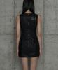 ETRE AU SOMMET Corset Panel Leather One-Piece (Black)