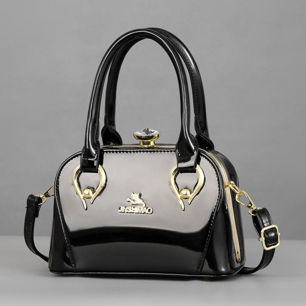 Women's Bag Bright Leather Mirror Handbag Shoulder Bag Fashionable Atmosphere Women's Bag Dinner Bag