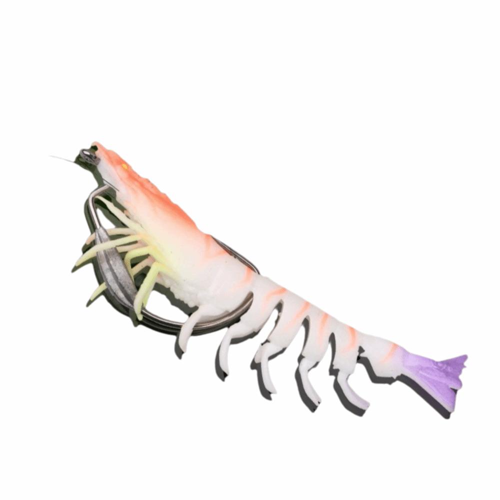 9.5cm Length TPE Shrimp Fishing Lures 10g Weight Artificial Shrimp Design Prawn Artificial Bait Pre-rigged Hooks
