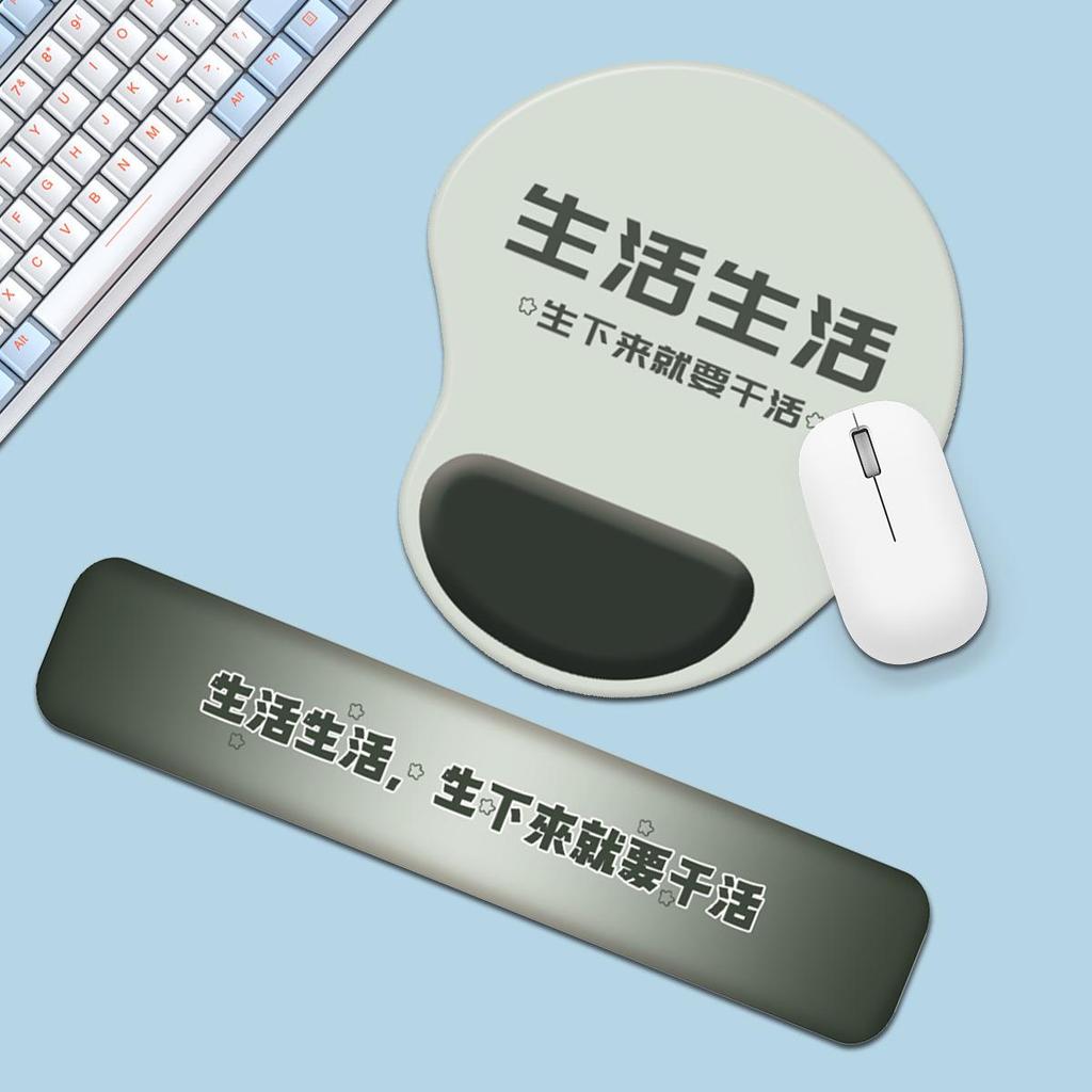 Minimalist Inspirational Wrist Support Mouse Pad with Non-Slip Silicone and Custom Image.