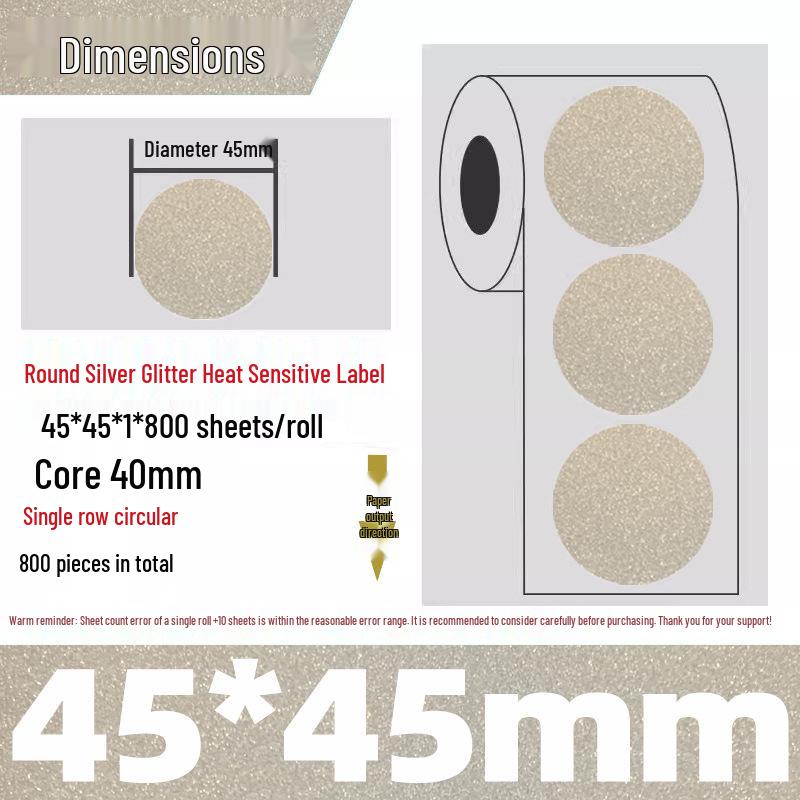 Silver Thermal Adhesive Printable Food Label