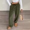 Women Pajama Pants Plush Sleep Pants Soft Elastic Waist Pajama Bottoms Solid Color Pants With 2 Pockets