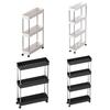 Bathroom Storage Rack Multi-purpose Movable Storage Organizer Space-Saving Narrow Storage Rack for Bathroom Kitchen Living Room