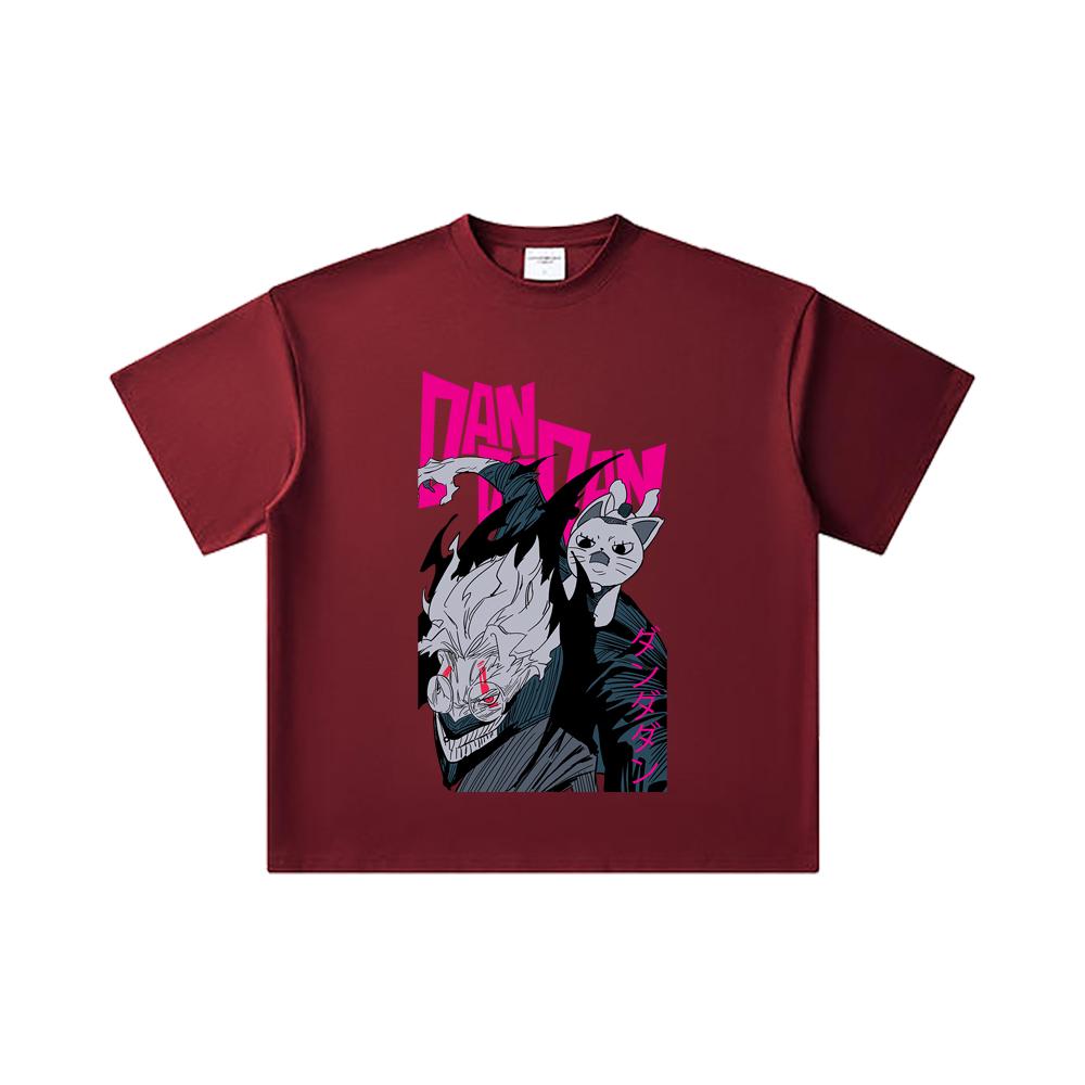 260 GSM Double Yarn 32 Count 100% Cotton Dandadan V37 Okarun Granny Print Unisex Heavy Cotton T Shirt