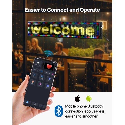 VEVOR Programmable LED Sign, P10 Full Color Flexible Digital Scrolling Panel, DIY Custom Text Pattern GIF Display Board