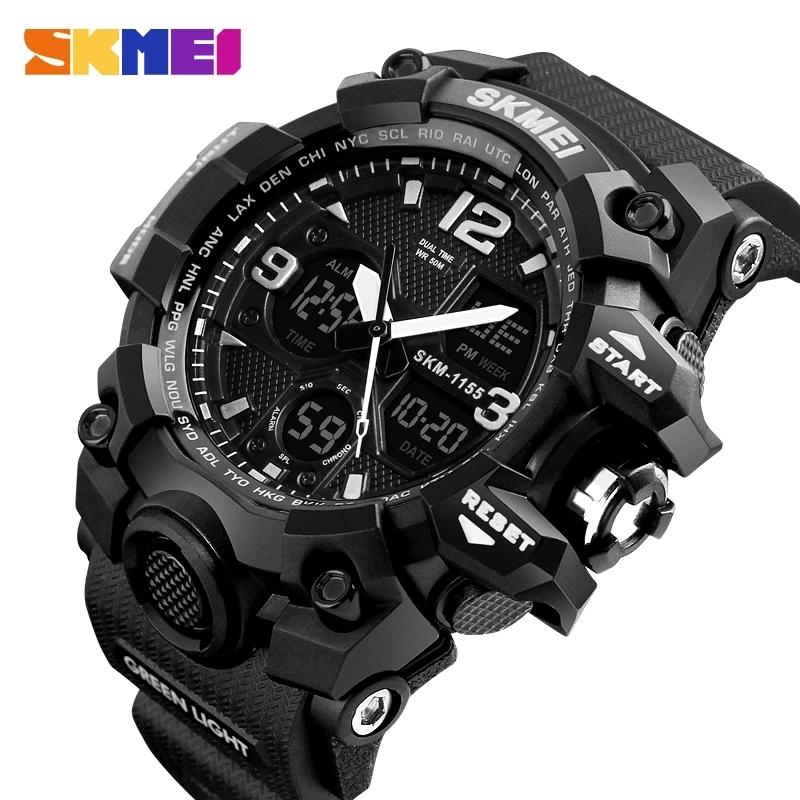 2020 Athletic Watches Hot Jam Tangan Skmei 1155B Analog Digital Watch Camouflage Pupils Wristwatch