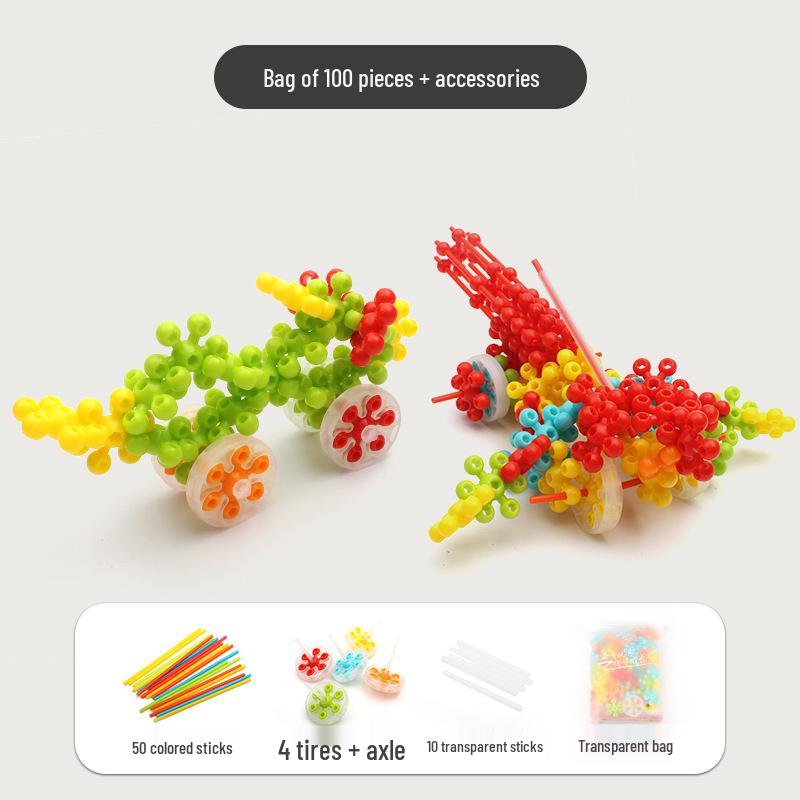 Multi-functional 3D Plum Blossom Snowflake Building Blocks for Kindergarten