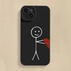 Cartoon Matchman Love Heart Phone Case For iPhone 16 15 Pro Max 14 Pro 13 12 11 16E 7 8 Pus XR XS X SE2 Shockproof Soft Cover