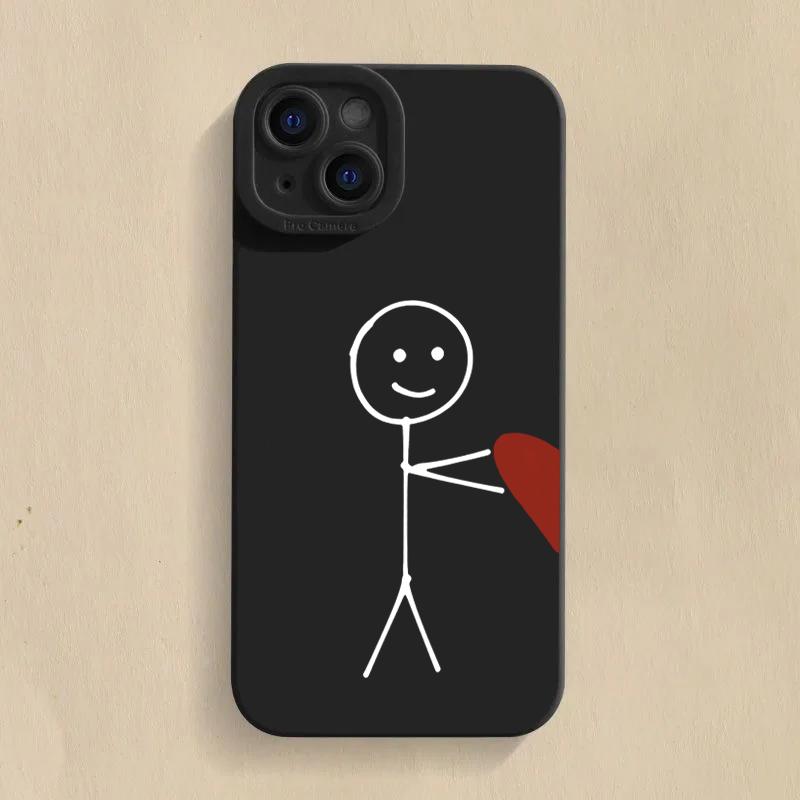 

Cartoon Matchman Love Heart Phone Case For Samsung Galaxy A16 A06 A26 A54 A32 A33 S25 S24 S23 S22 S21 Ultra Plus FE Soft Cover Samsung A53 5G