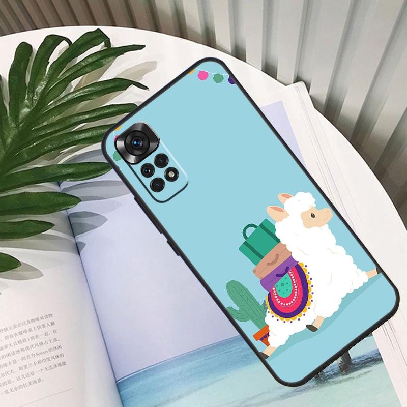 Cute Llama Case For Xiaomi Redmi Note 9 8 10 11 12 Pro Note 11S 10S 9S Redmi 12C 9C 10A 10C Back Cover