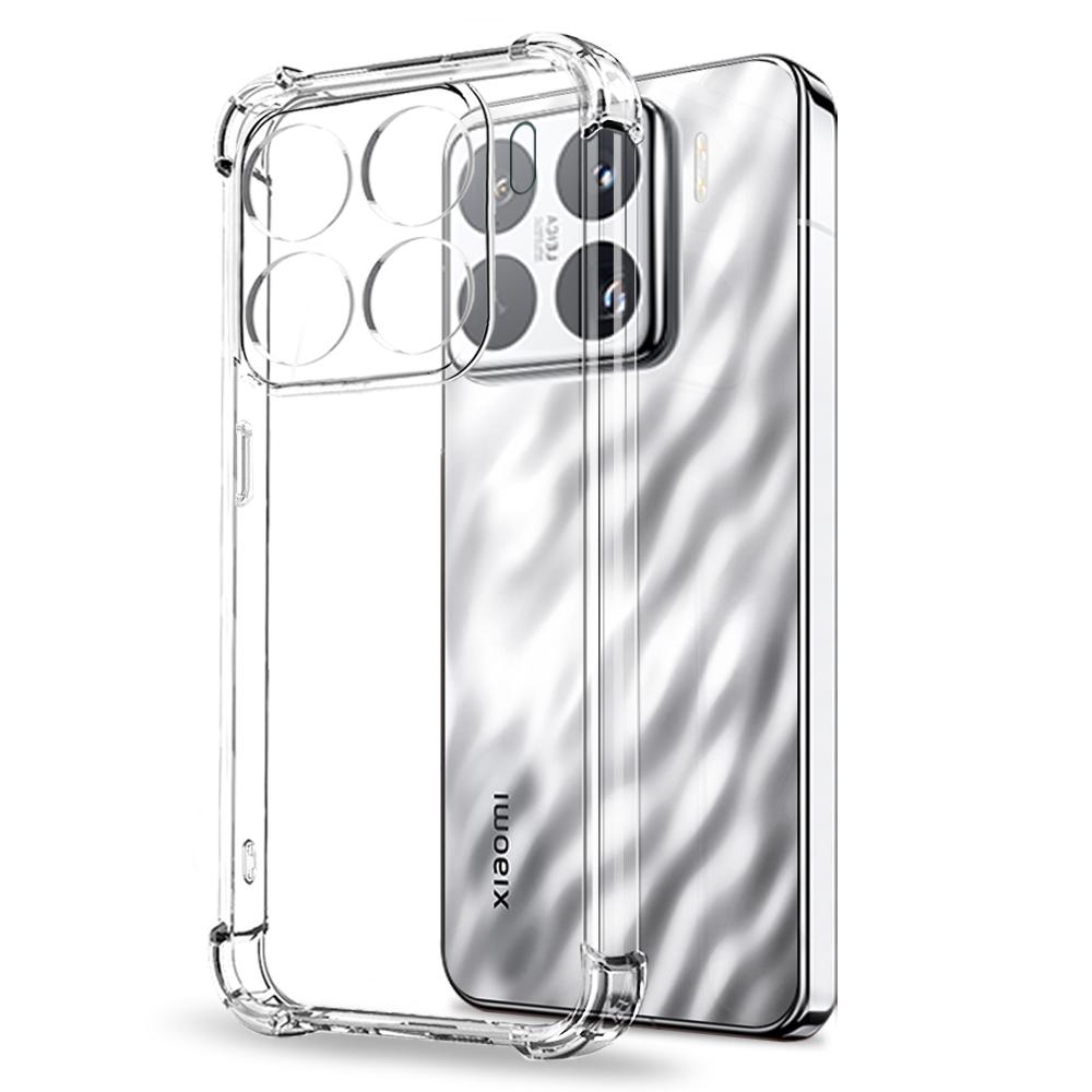

NORTHJO For Xiaomi 15 Pro Case Shockproof TPU Clear Phone Cover with 3D Curved Tempered Glass As Shown A