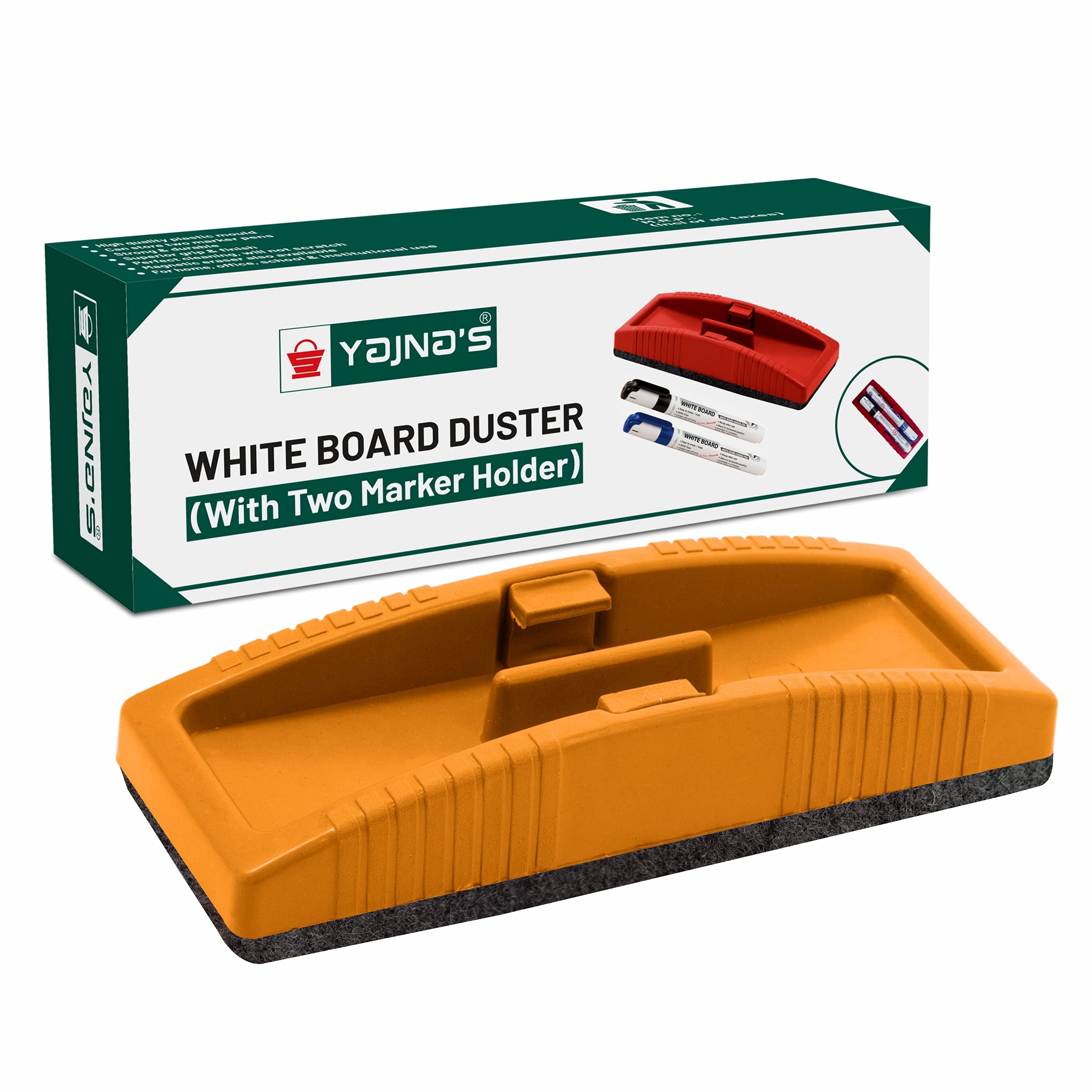 Yajnas Magnetic Whiteboard Duster, White Board Duster | Whiteboard Eraser For Erasing White Board Marker Or Chalk Board Pack of 2
