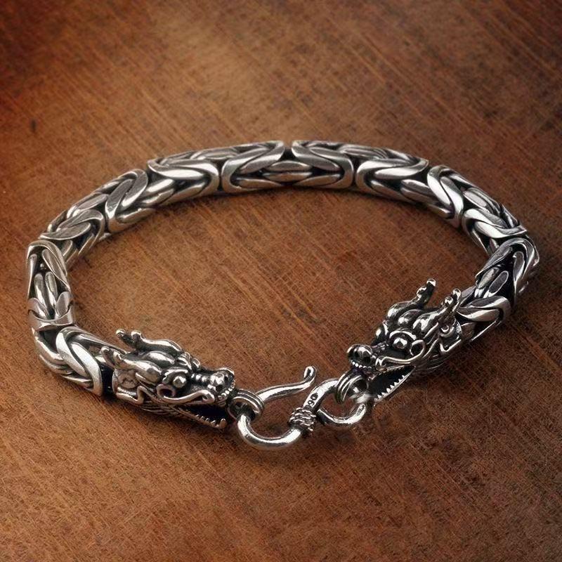 925 Silver Bracelet vintage Rope Side Chain Dragon High Quality For Women Men Fashion Jewelry Wedding Engagement Party