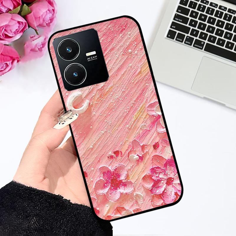 Pour Vivo Y22 4G Coque V2207 V2206 Y22s Impression Couleur Mat TPU Silicone Souple Housse de Téléphone Pour Vivo Y35 4G Pare-chocs Anti-choc Fundas