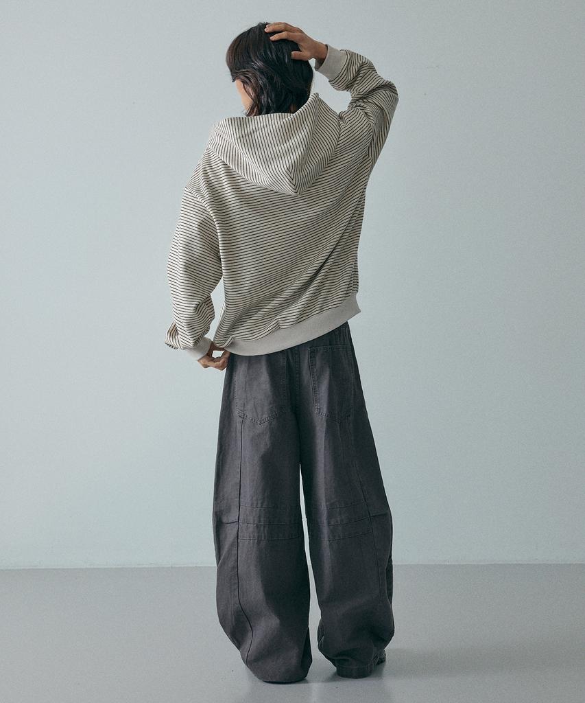 LXT Cotton Curved Washed Wide Pants [Charcoal]