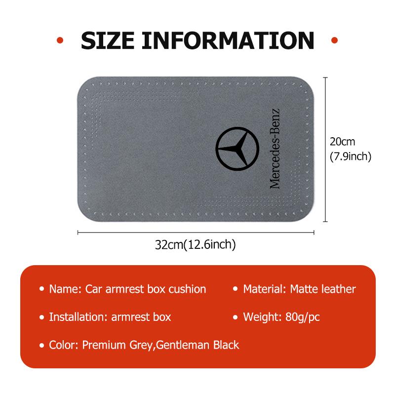 AABIC1 Car Styling Leather Armrest Box Pad Center Console Protector Interior Accessories For Benz CITAN VITO SPRINTER CLS SLK Sport ML