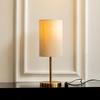 Tisch-LED-Lampe Modern Schlank Messing 48,2 cm Höhe Mit Cremeweißem Zylinder-Lampenschirm Für Schlafzimmer, Wohnzimmer, Nachttisch 1er-Pack
