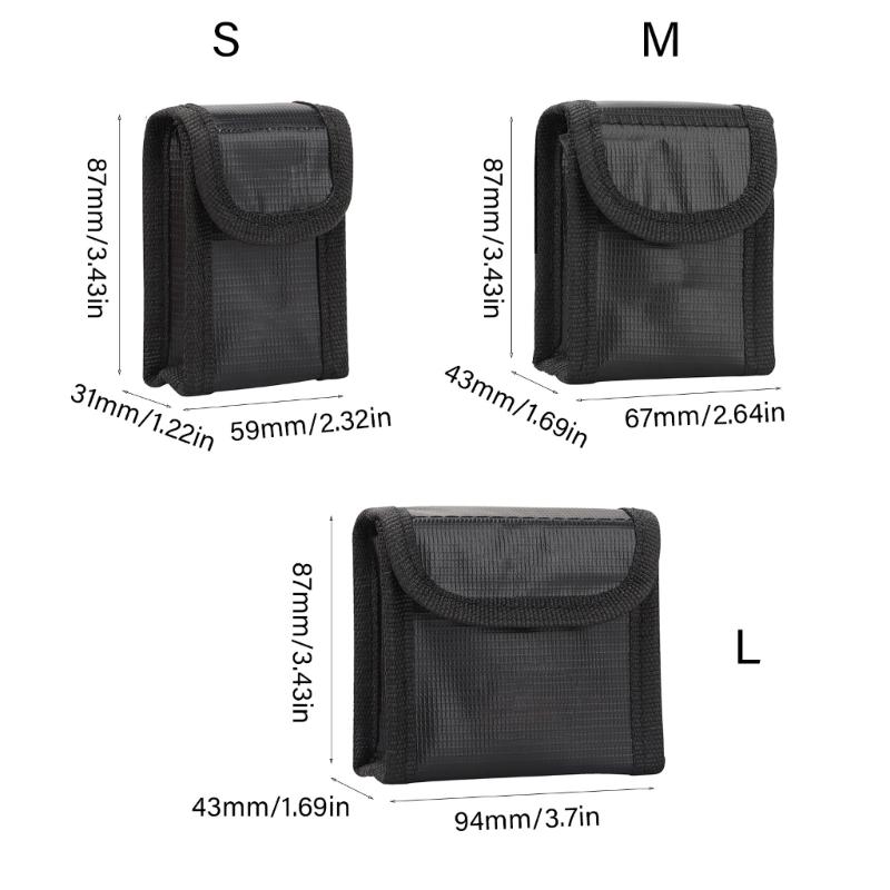 Lithium Battery Safe Storage Pouch For UAV Lithium Quadcopter Enthusiasts Fire Retardant 3 Size