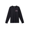 Letter Logo Print Basketball Crew Neck Casual Long Sleeve T-Shirt Men Tops Black FQ4919-010