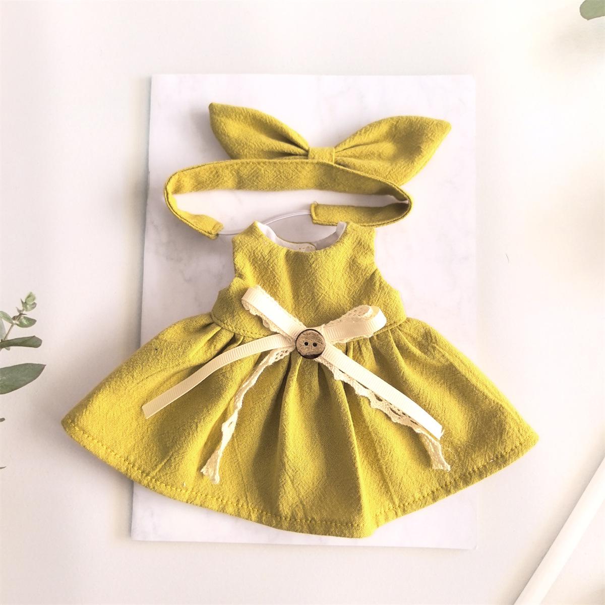 25cm Star Headband Cotton Dress Doll Outfit - Two-Piece Set Fits 25cm Mi Le (Doll not included)