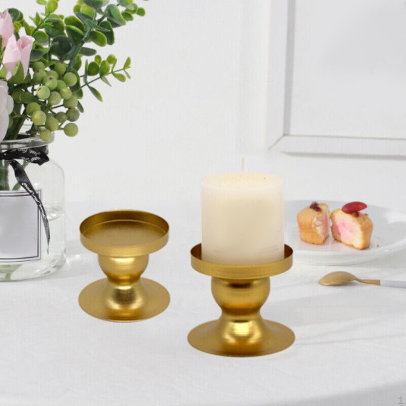 

2 Pieces Candle Holder Pillar Tray Stand Decorative Home Decoration 2.4inch Tall for