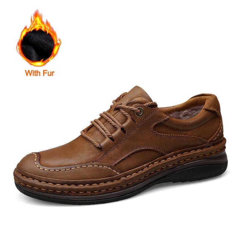 

Модная мужская повседневная обувь из натуральной кожи ручной работы, лето 2025, новая, дышащая, прочная, противоскользящая обувь для вождения, большие размеры 38-45 45