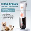 Pet hair clipper set dog electric hair clipper dog and cat hair trimmer waterproof and replaceable blade head pet 3-speed shaver