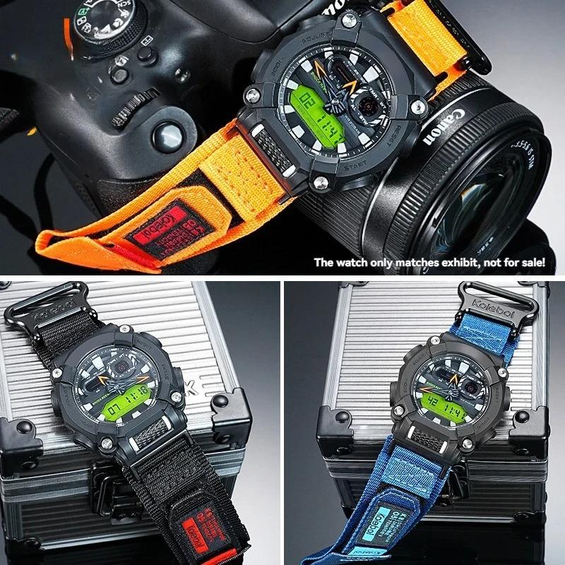 Nylon-Canvas-Uhrenarmband Für Casio G-SHOCK Uhrband GA-900 GA700 GA110/100 GM110 modifiziertes Sport-Armband für Herren schwarz