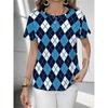 Summer Colorful Creative 3D Pattern T-shirt Fashionable Comfortable Oversized Breathable Leisure Versatile Women's Round Neck Short Sleeved T-shirt